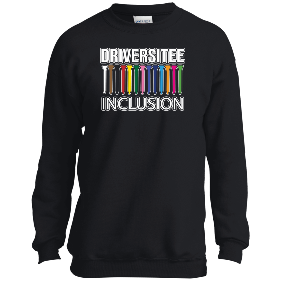 ZZZ#06 OPG Custom Design. DRIVER-SITEE & INCLUSION. Youth Crewneck Sweatshirt