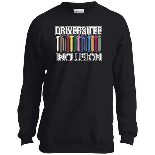 ZZZ#06 OPG Custom Design. DRIVER-SITEE & INCLUSION. Youth Crewneck Sweatshirt