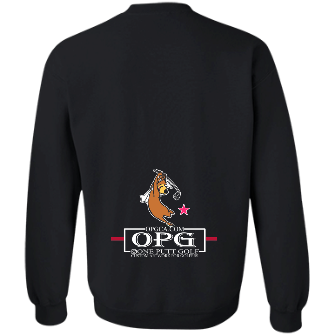 OPG Custom Design #15. Golf Southern California with Yogi Bear Fan Art. Crewneck Pullover Sweatshirt