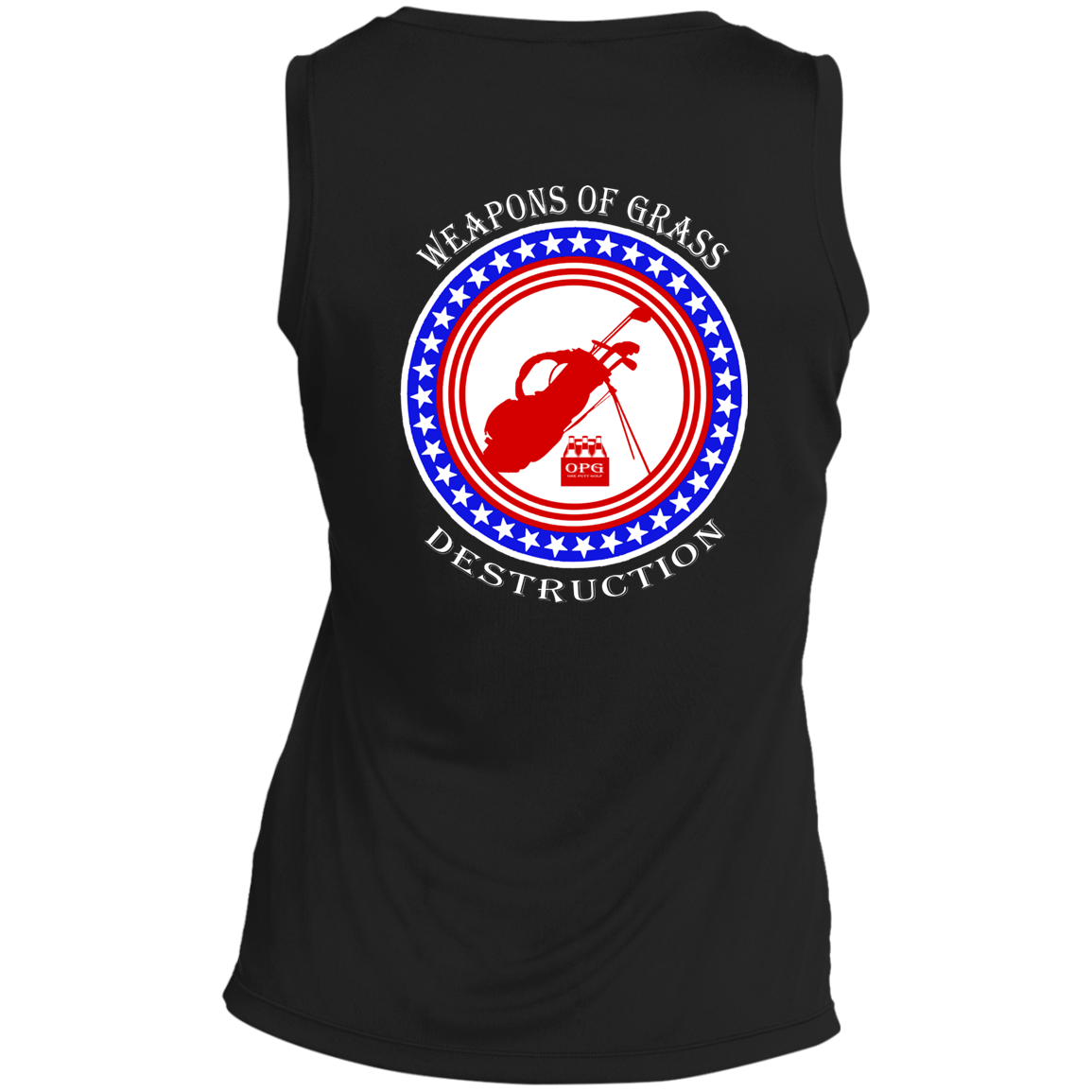 OPG Custom Design #18. Weapons of Grass Destruction. Ladies' Sleeveless V-Neck