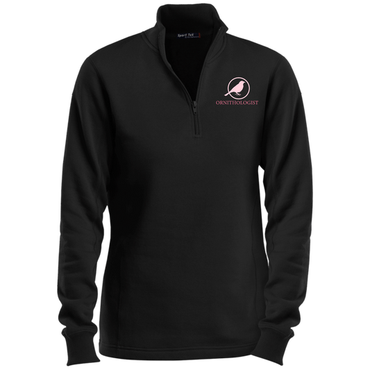 OPG Custom Design # 24. Ornithologist. A person who studies or is an expert on birds. Ladies 1/4 Zip Sweatshirt