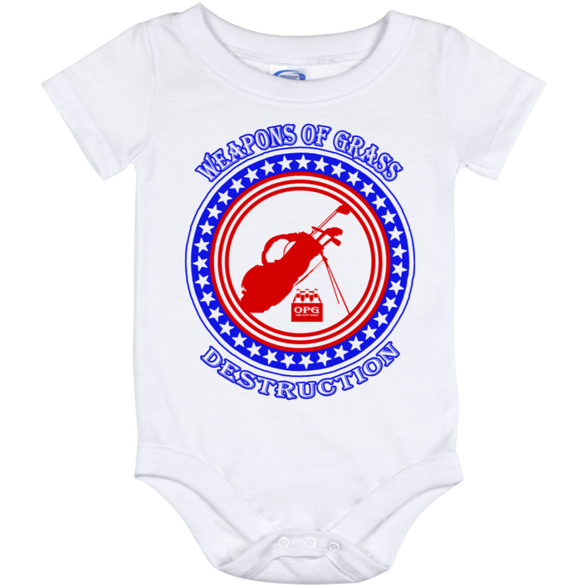 OPG Custom Design #18. Weapons of Grass Destruction. Baby Onesie 12 Month