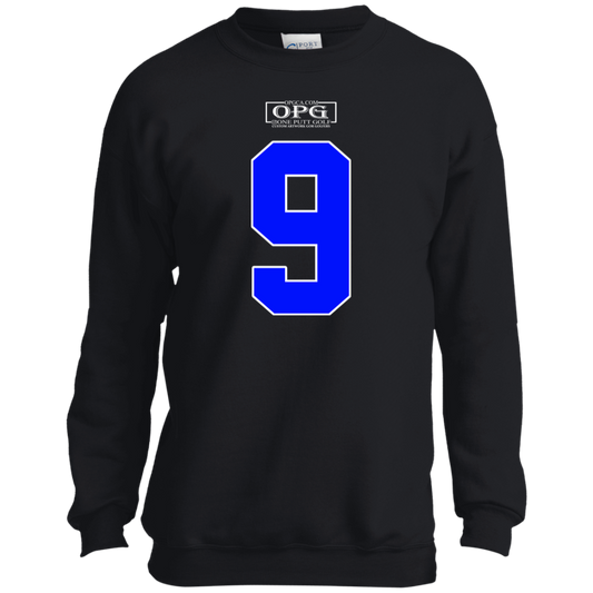 OPG Custom Design #17. Back 9. Youth Crewneck Sweatshirt