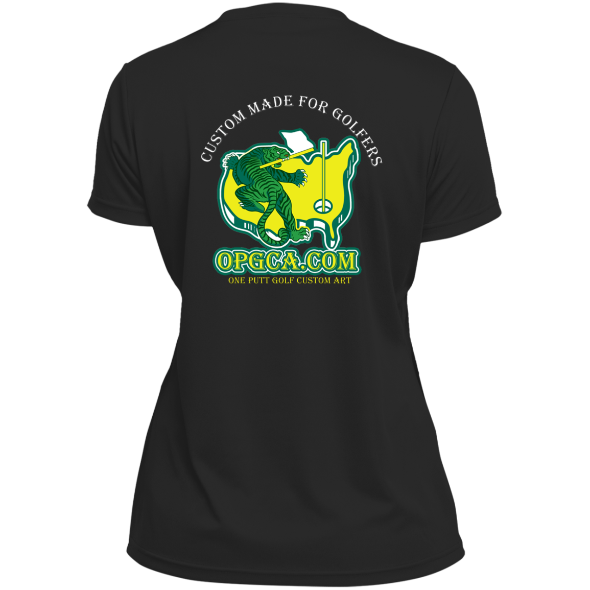 OPG Custom Design #26. Tiger Woods Fan Art. 2019 Master's Champion. Ladies’ 100% polyester V-Neck Tee