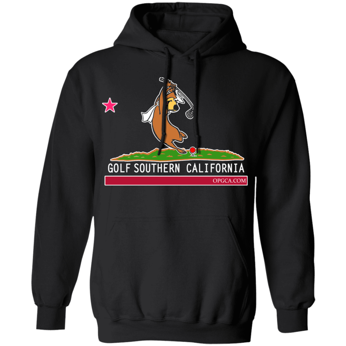 OPG Custom Design #15. Golf California. Yogi Bear Parody. Basic Hoodie