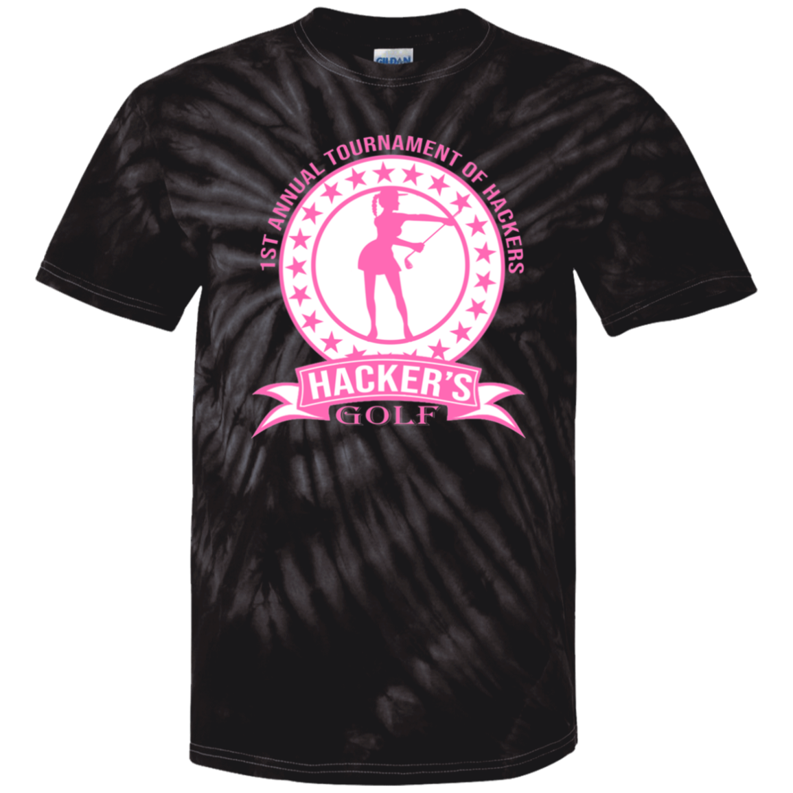 ZZZ#20 OPG Custom Design. 1st Annual Hackers Golf Tournament. Ladies Edition. 100% Cotton Tie Dye T-Shirt