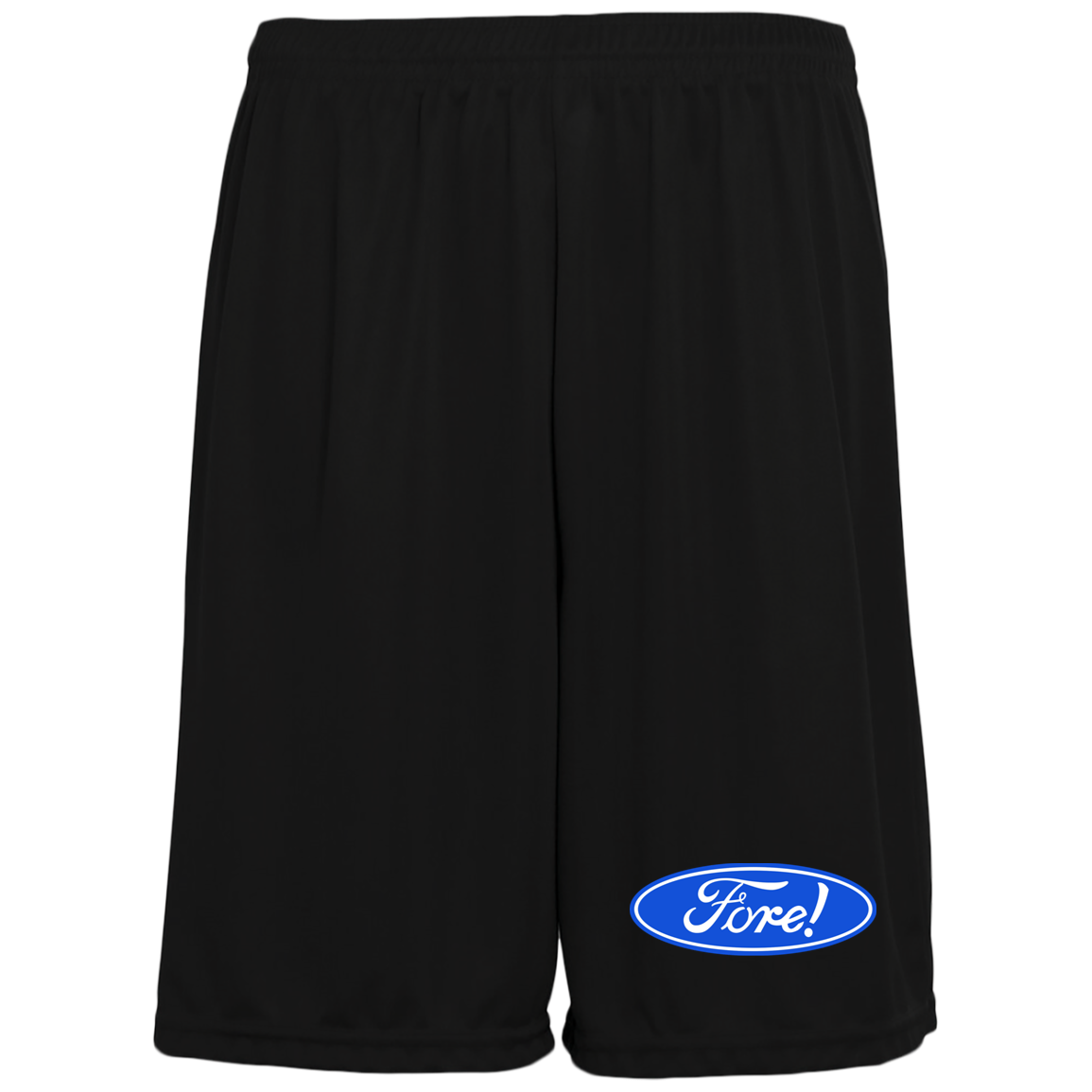 OPG Custom Design #11. Fore! Ford Parody. 100% Polyester Training Shorts w/Pockets