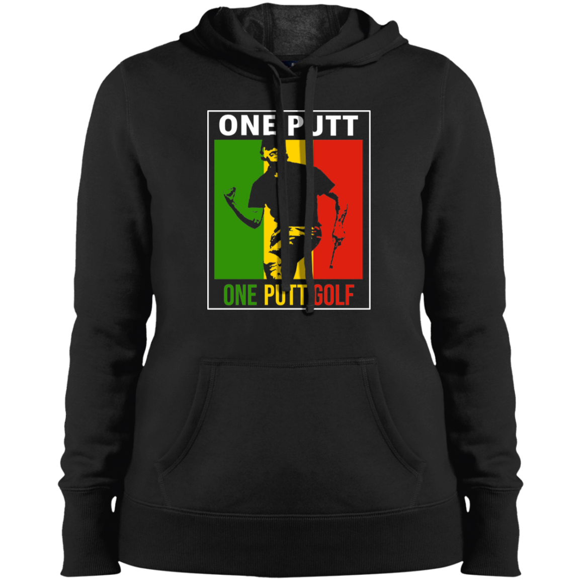 OPG Custom Design #13. ONE PUTT. ONE LOVE Parody. Golf. Ladies' Pullover Hoodie