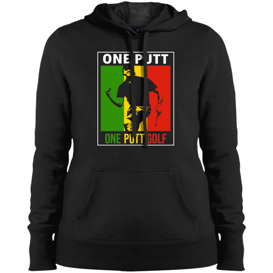 OPG Custom Design #13. ONE PUTT. ONE LOVE Parody. Golf. Ladies' Pullover Hoodie