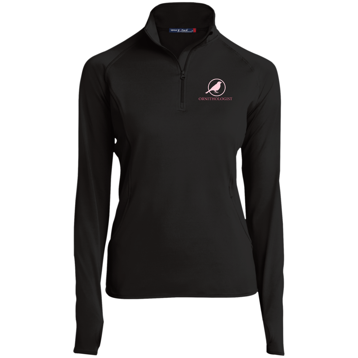 OPG Custom Design # 24. Ornithologist. A person who studies or is an expert on birds.  Ladies' 1/2 Zip Performance Pullover