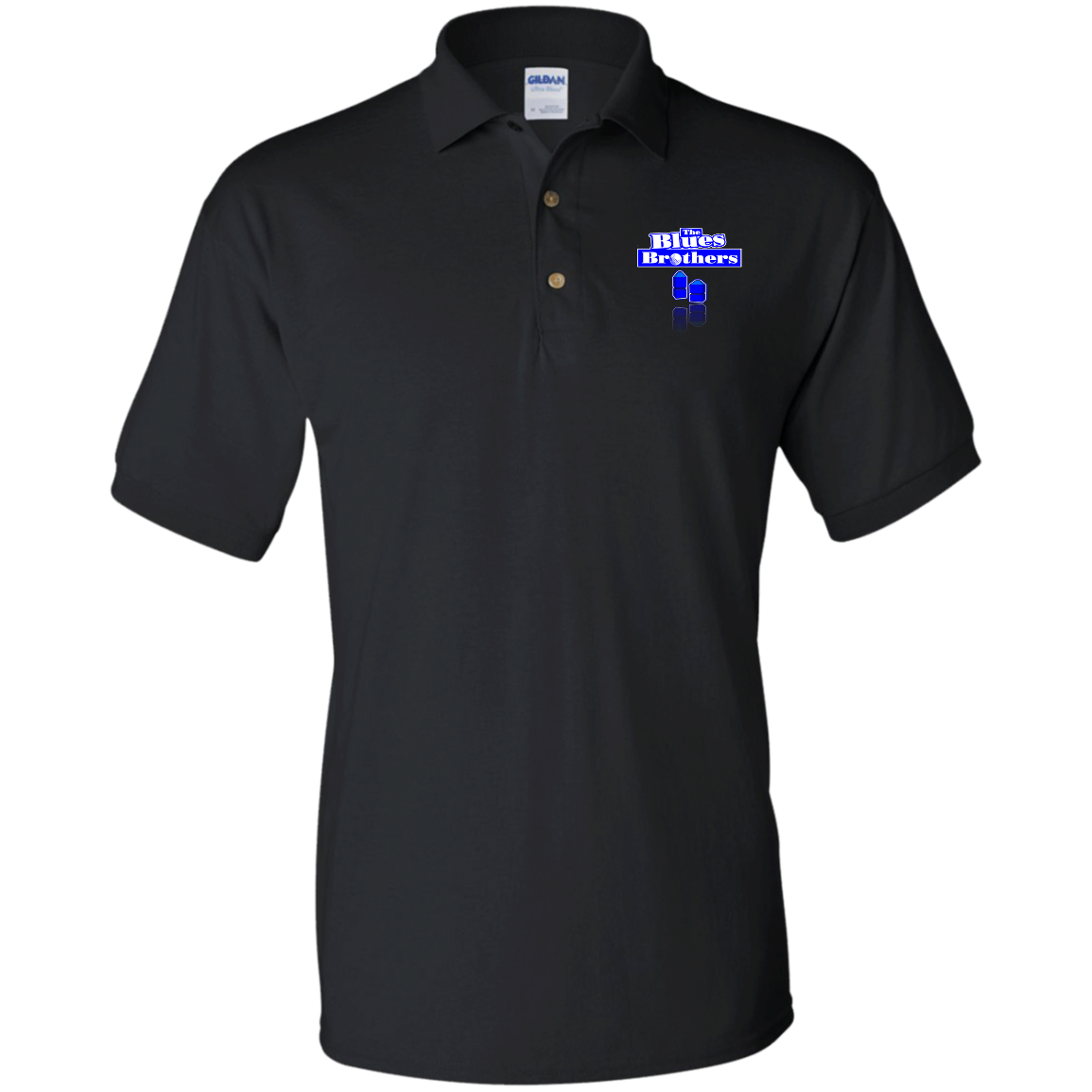 OPG Custom Design #3. Blue Tees Blues Brothers Fan Art. Jersey Polo Shirt