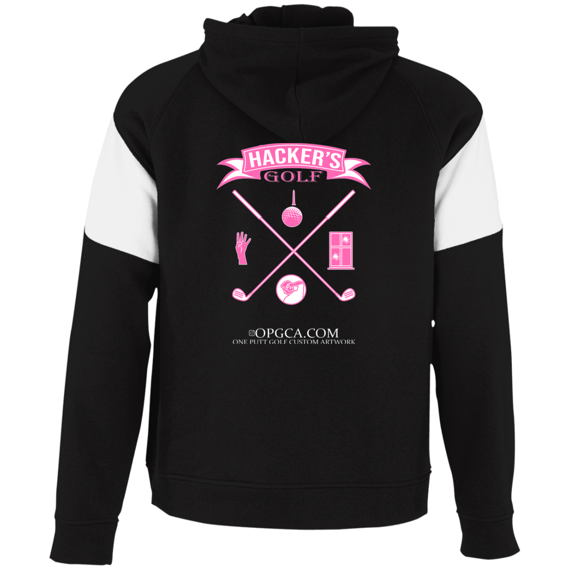 ZZZ#20 OPG Custom Design. 1st Annual Hackers Golf Tournament. Ladies Edition. Colorblock Fleece Hoodie