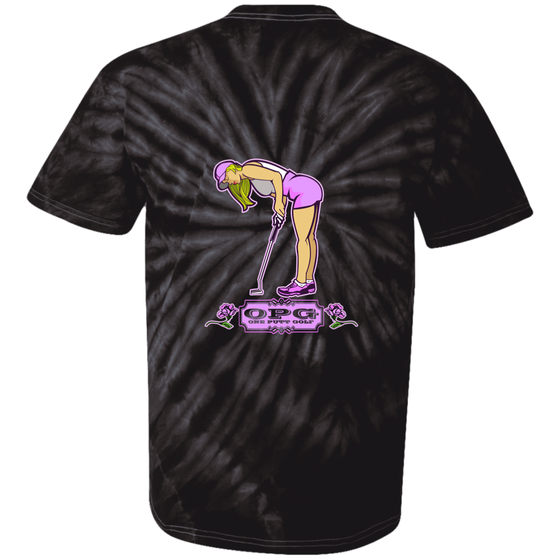 OPG Custom Design #13. Drive it. Chip it. One Putt Golf it. Youth Tie-Dye T-Shirt