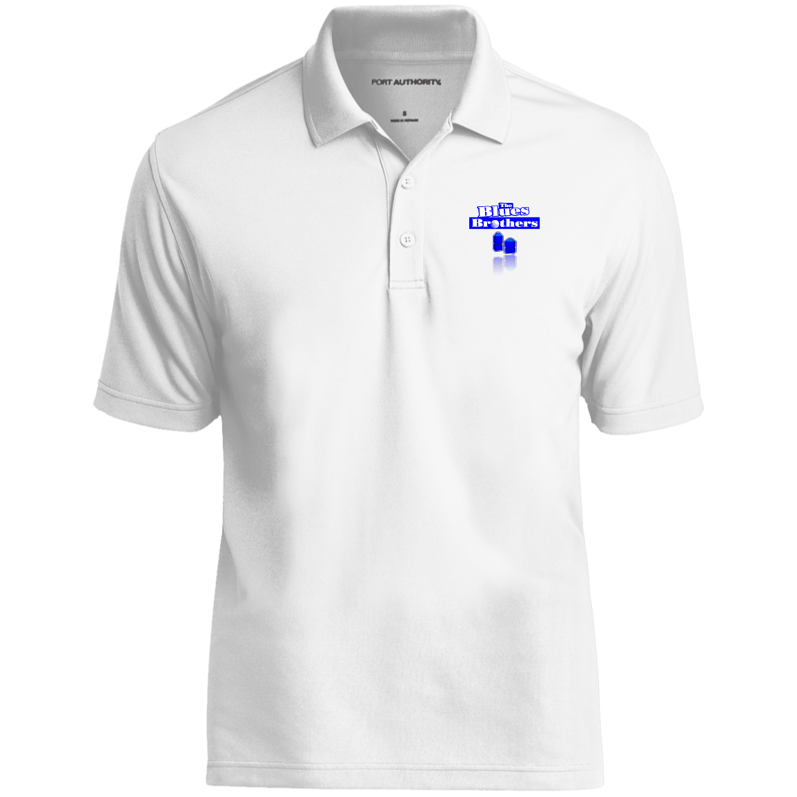 OPG Custom Design #3. Blue Tees Blues Brothers Fan Art. 100%Polyester UV Micro-Mesh Polo