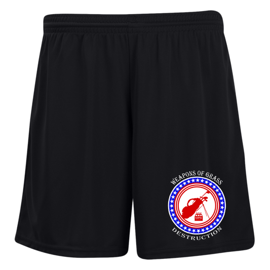 OPG Custom Design #18. Weapons of Grass Destruction. Ladies' Moisture-Wicking 7 inch Inseam Training Shorts