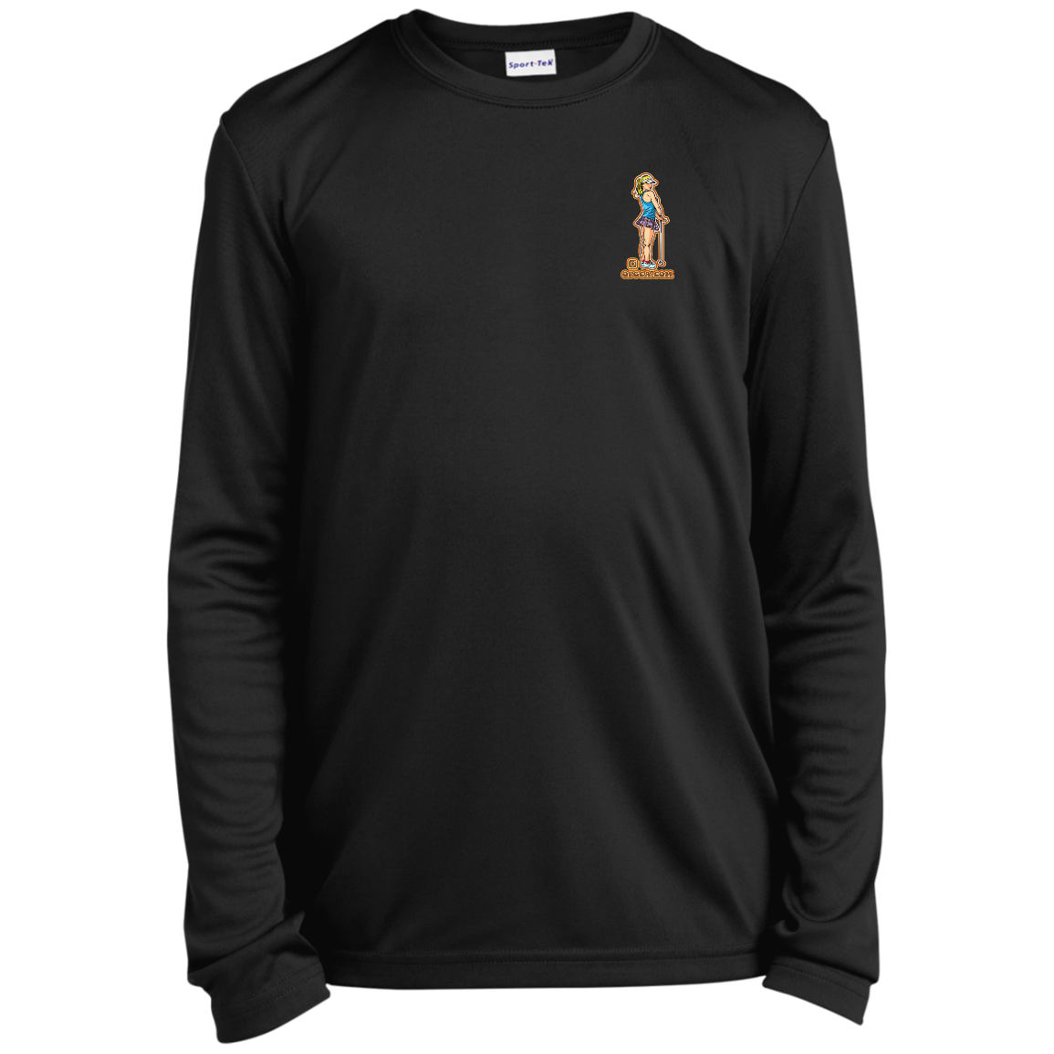 OPG Custom Design #28. Drive it. Chip it. One Putt golf it. Youth 100% Polyester Long Sleeve Tee