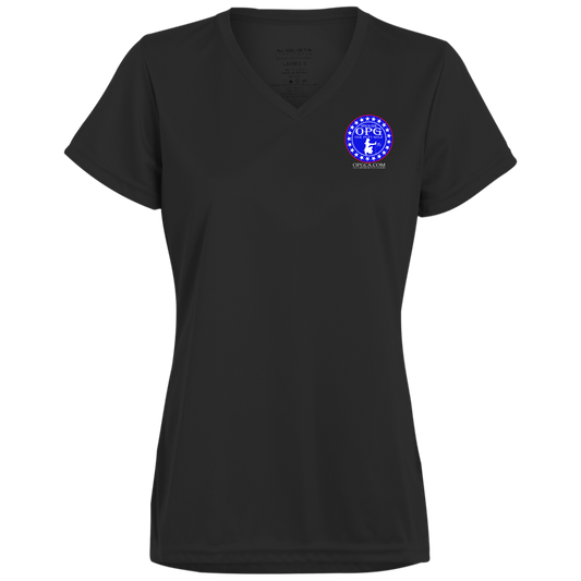 OPG Custom Design #18. Weapons of Grass Destruction. Ladies’ 100% polyester V-Neck Tee