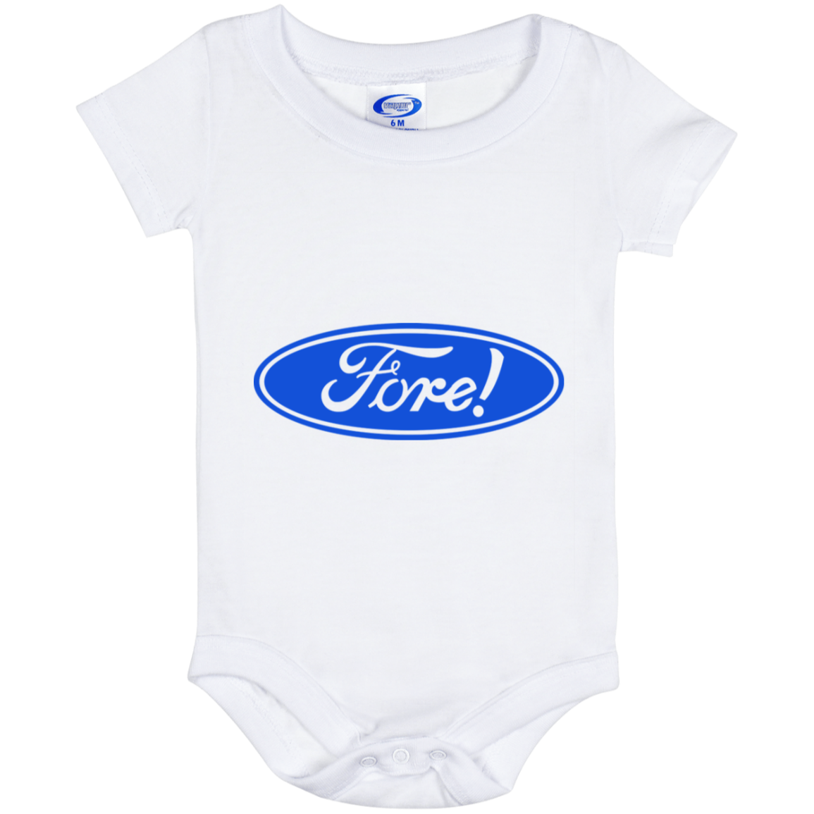 OPG Custom Design #11. Fore! Ford Parody. Baby Onesie 6 Month