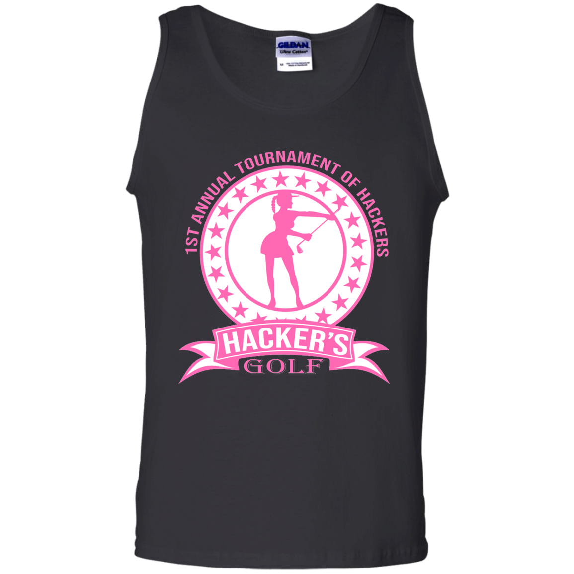 ZZZ#20 OPG Custom Design. 1st Annual Hackers Golf Tournament. Ladies Edition. 6 oz 100% Cotton Tank Top