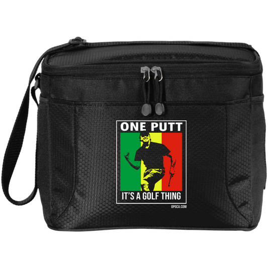 OPG Custom Design #22. One Putt / One Love Parody with Fan Art. Male Edition. 12-Pack Cooler