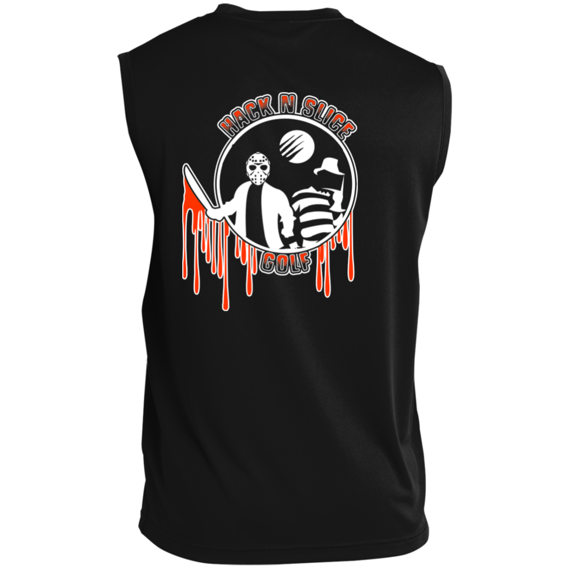 OPG Custom Design #23. Hack N Slice Golf. Freddy and Jason Fan Art. Men’s Sleeveless