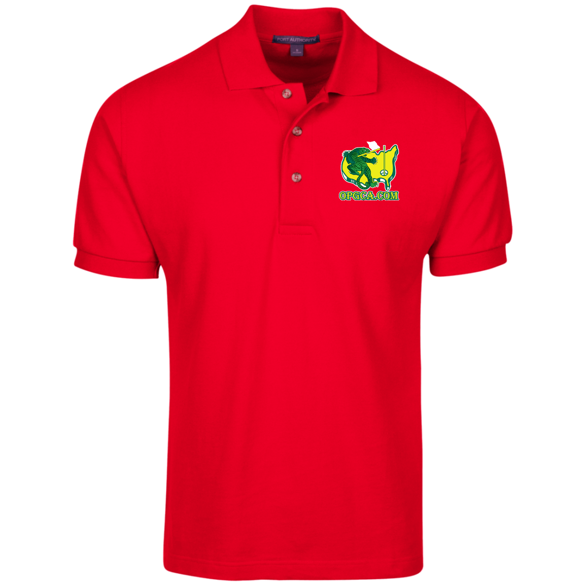 OPG Custom Design #26. Tiger Woods Fan Art. 2019 Master's Champion. Cotton Pique Knit Polo