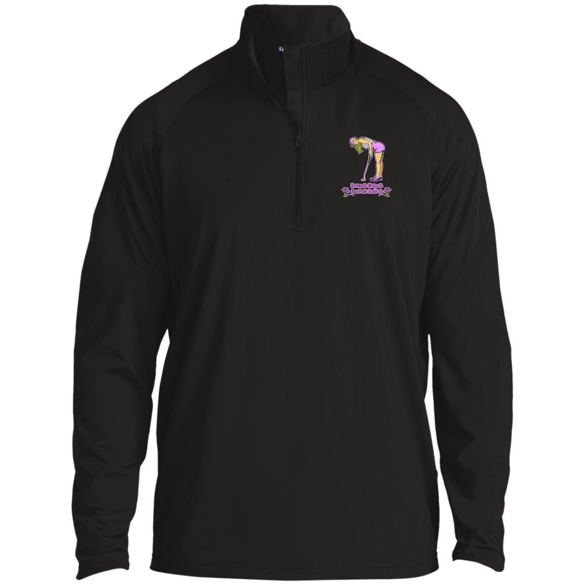 OPG Custom Design #13. Drive it. Chip it. One Putt Golf it. 1/2 Zip Raglan Performance Pullover