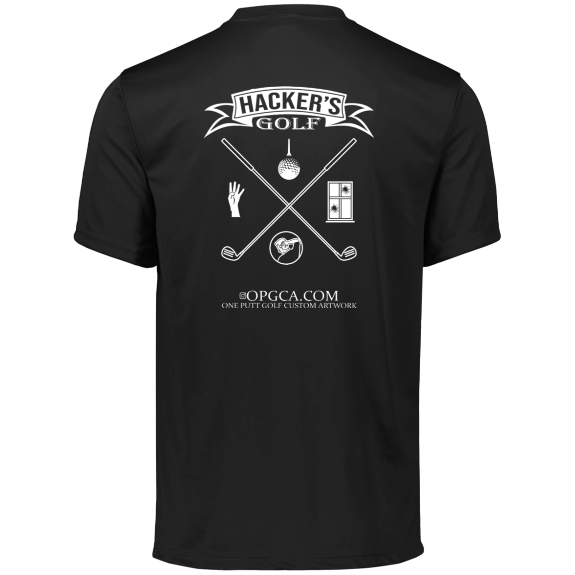 OPG Custom Design #20. 1st Annual Hackers Golf Tournament. Men's Moisture-Wicking Tee