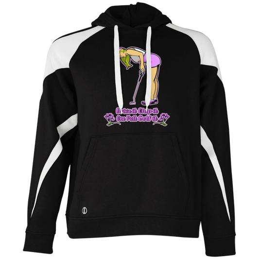 OPG Custom Design #13. Drive it. Chip it. One Putt Golf it. Colorblock Fleece Hoodie