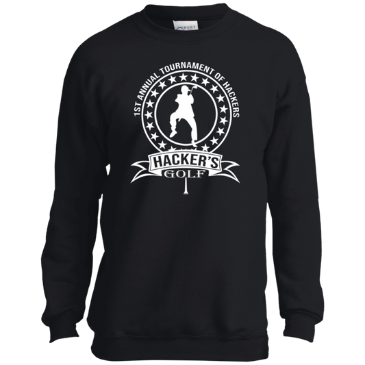 OPG Custom Design #20. 1st Annual Hackers Golf Tournament. Youth Crewneck Sweatshirt